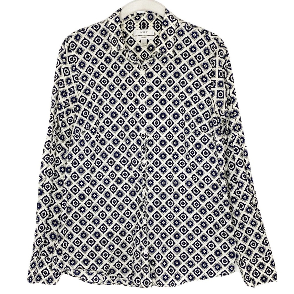 J. Crew Men's Diamond Pattern Shirt - Black and White